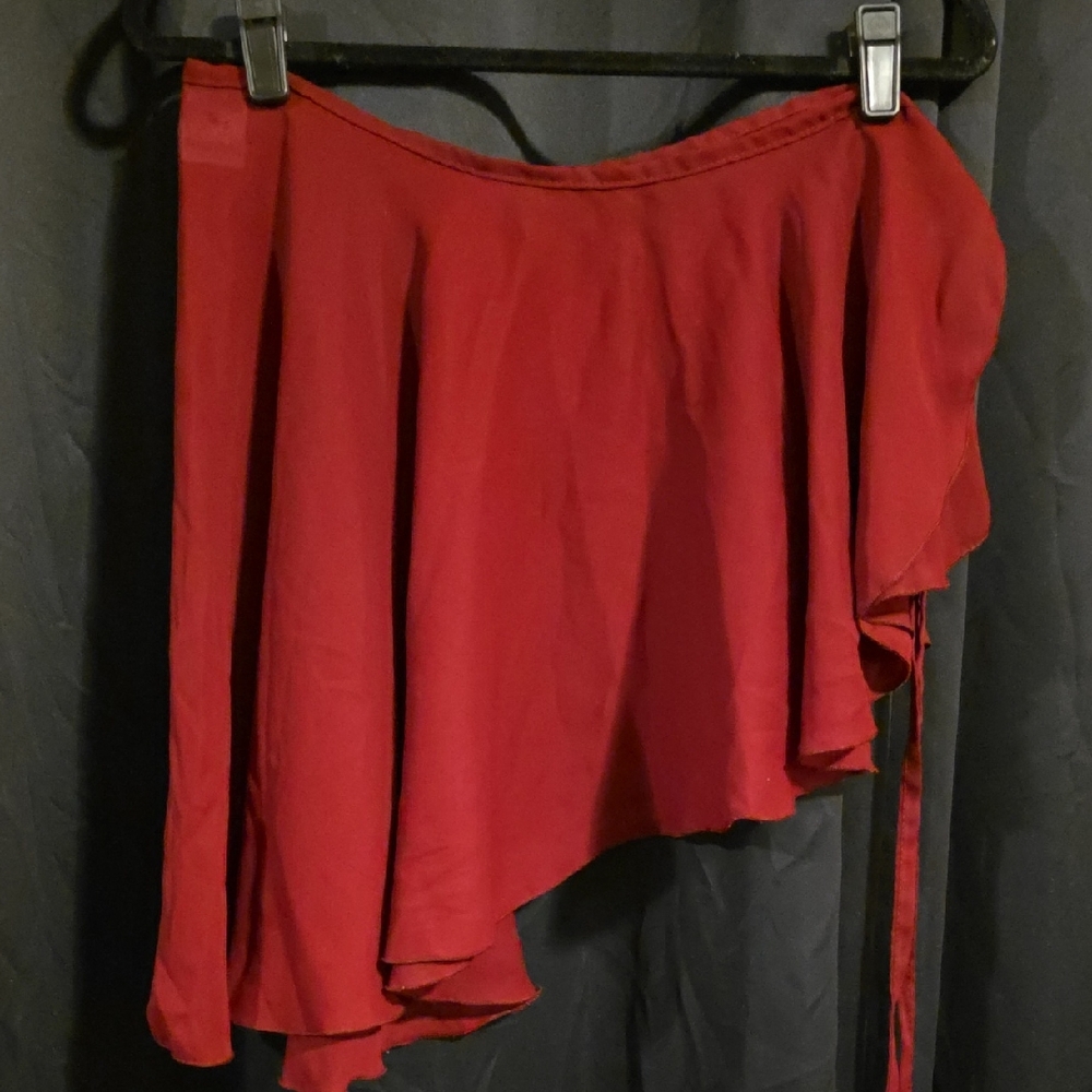 Capezio Asymmetrical Maroon Mini Ballet Skirt